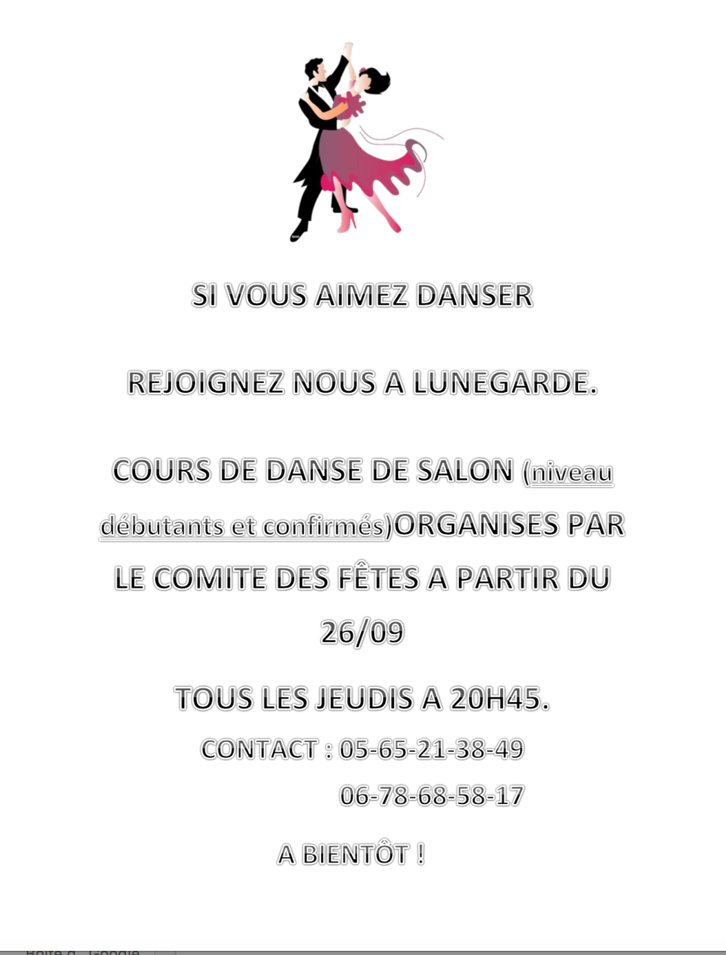 Cours de danse de salon