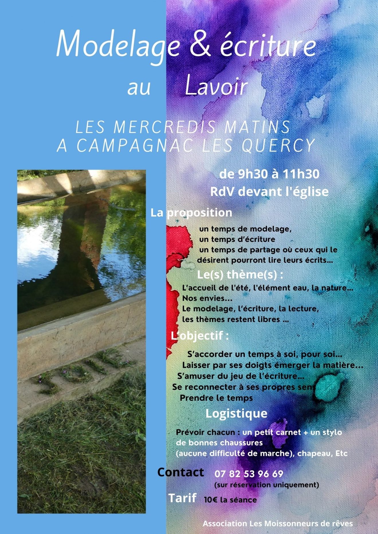 Modelage et écriture Au Lavoir à Campagnac Les Quercy