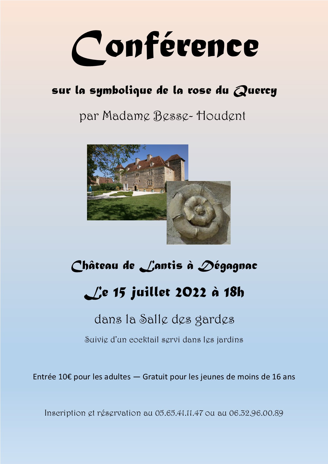 Conférence sur la symbolique de la rose du Quercy au château de Lantis
