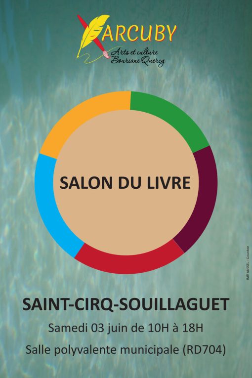 Affiche du salon du livre du 3 juin 2023 à Saint-Cirq-Souillaguet